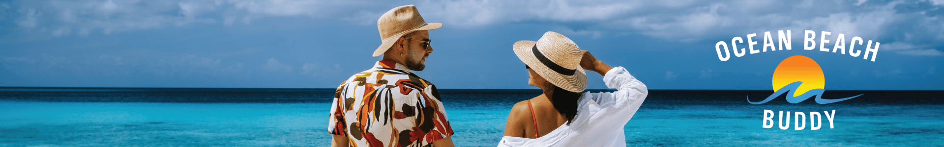 A man and woman wearing hats looking at each other.